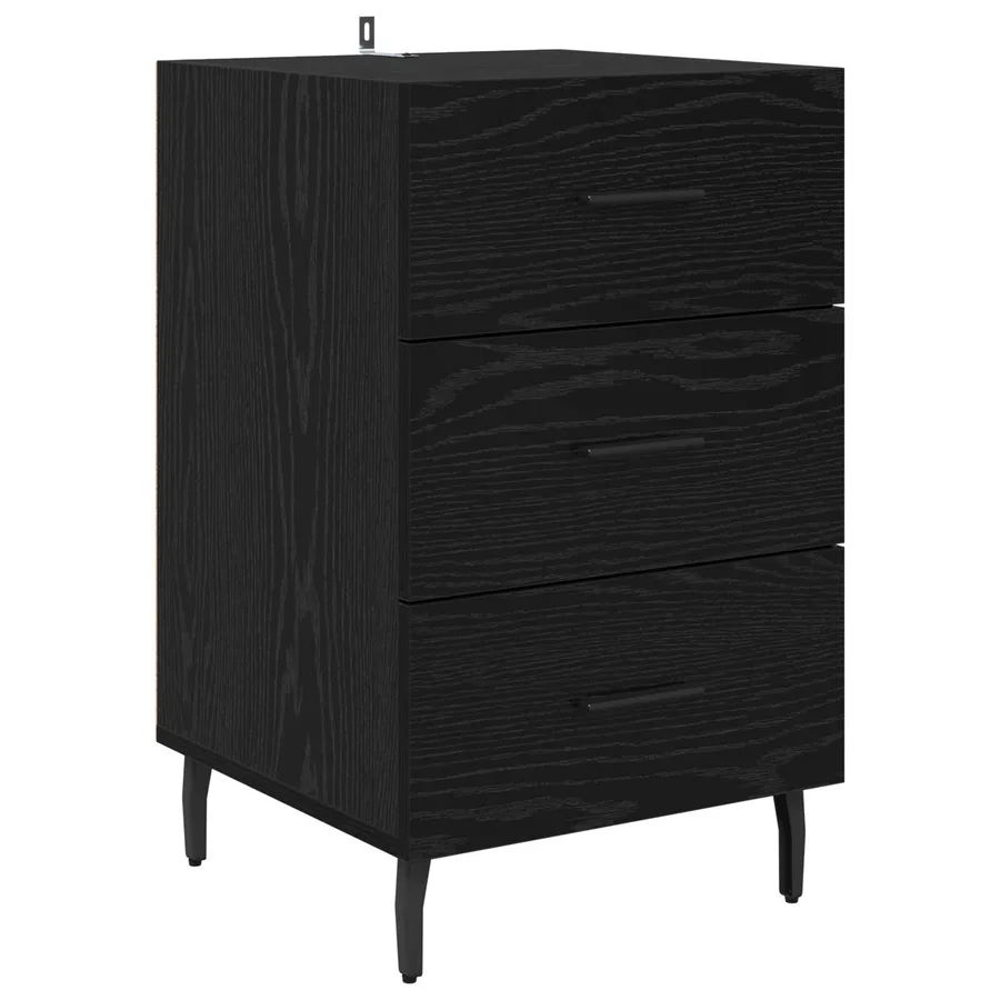 Cabinet de chevet Chêne noir 40 x 40 x 66 cm Bois d'ingénierie - 2