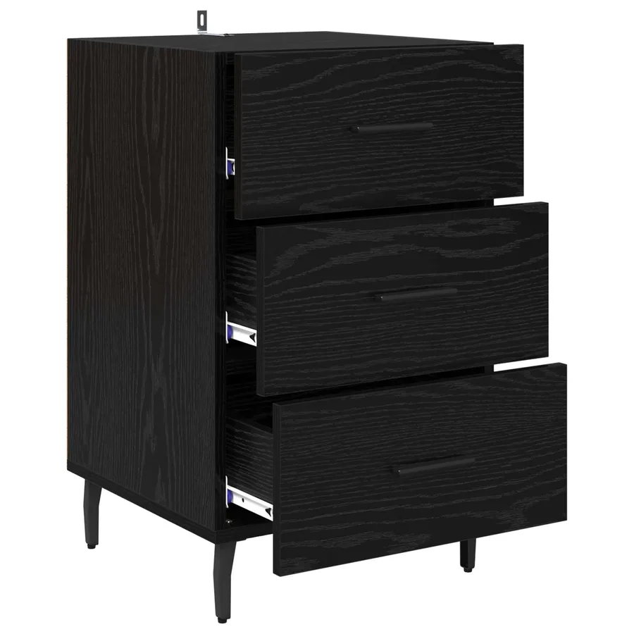 Cabinet de chevet Chêne noir 40 x 40 x 66 cm Bois d'ingénierie - 5