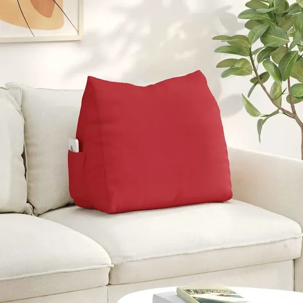 Coussin de Dos Rouge 60 x 20 x 50 cm tissu