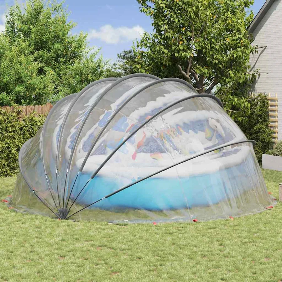 Dôme de piscine Transparent 592 x 590 x 275 cm PVC - 4