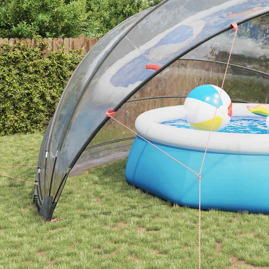 Dôme de piscine Transparent 592 x 590 x 275 cm PVC - 5