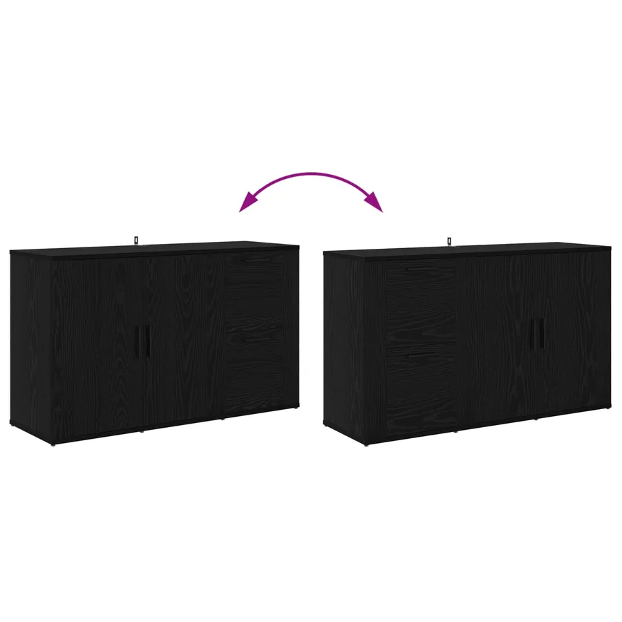 Buffet Chêne noir 100 x 33 x 59,5 cm Bois d'ingénierie - 8