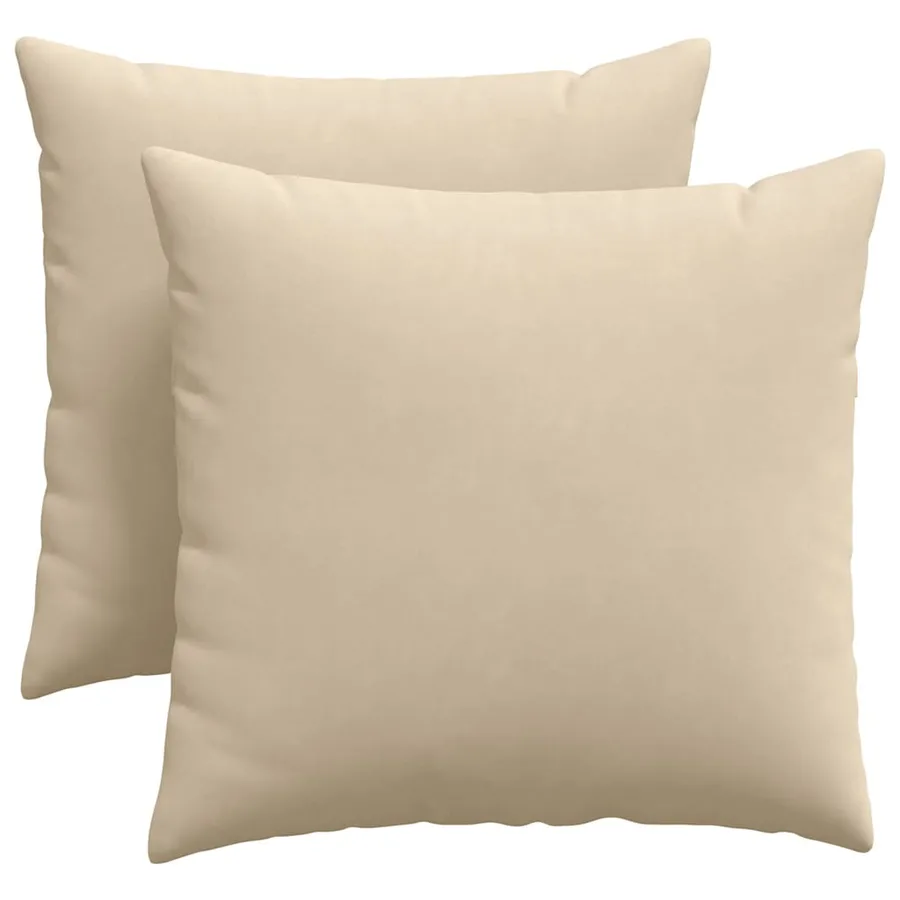 Coussins de canapé 2 pcs Crème 45 x 45 cm tissu - 2