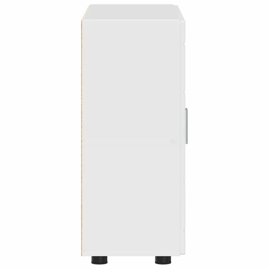 Cabinet en Bois Blanc brillant Bois d'ingénierie - 7
