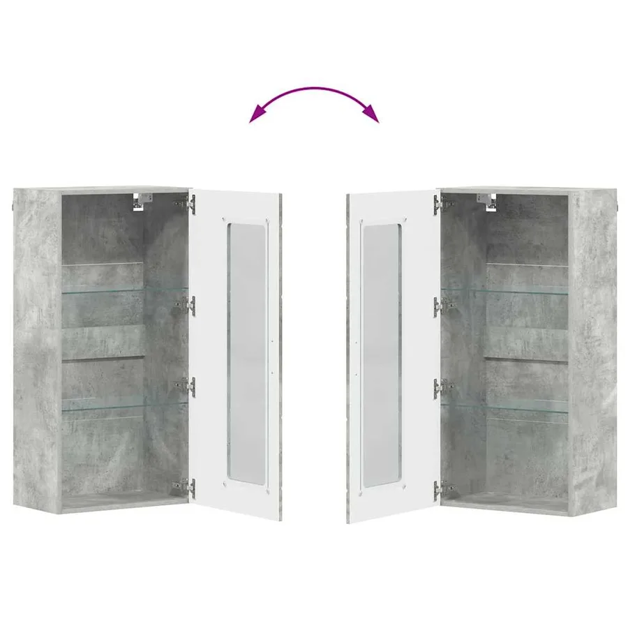 Ensemble meuble TV FLORIN 3 pcs Gris béton Bois d'ingénierie - 14