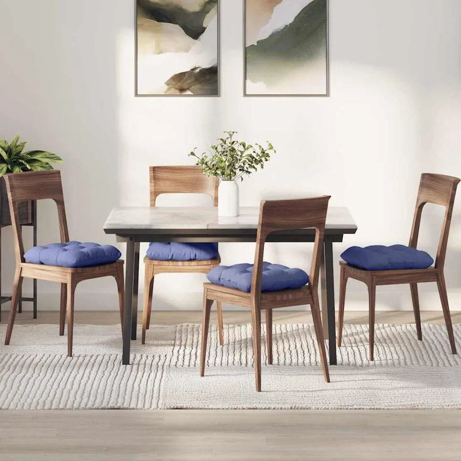 Coussins de siège 4 pcs Bleu denim 40 x 40 x 12 cm tissu