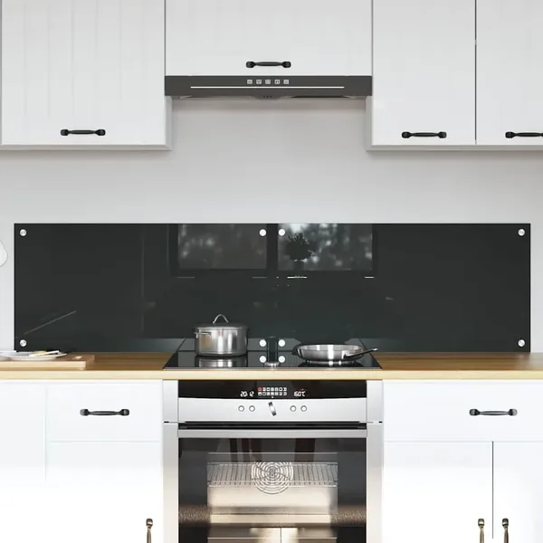 Crédence de cuisine 2 pcs Gris foncé 80 x 40 cm verre trempé