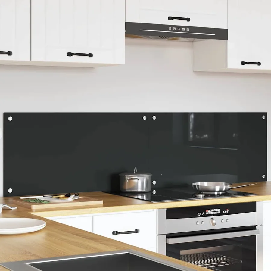 Crédence de cuisine 2 pcs Gris foncé 80 x 40 cm verre trempé - 3
