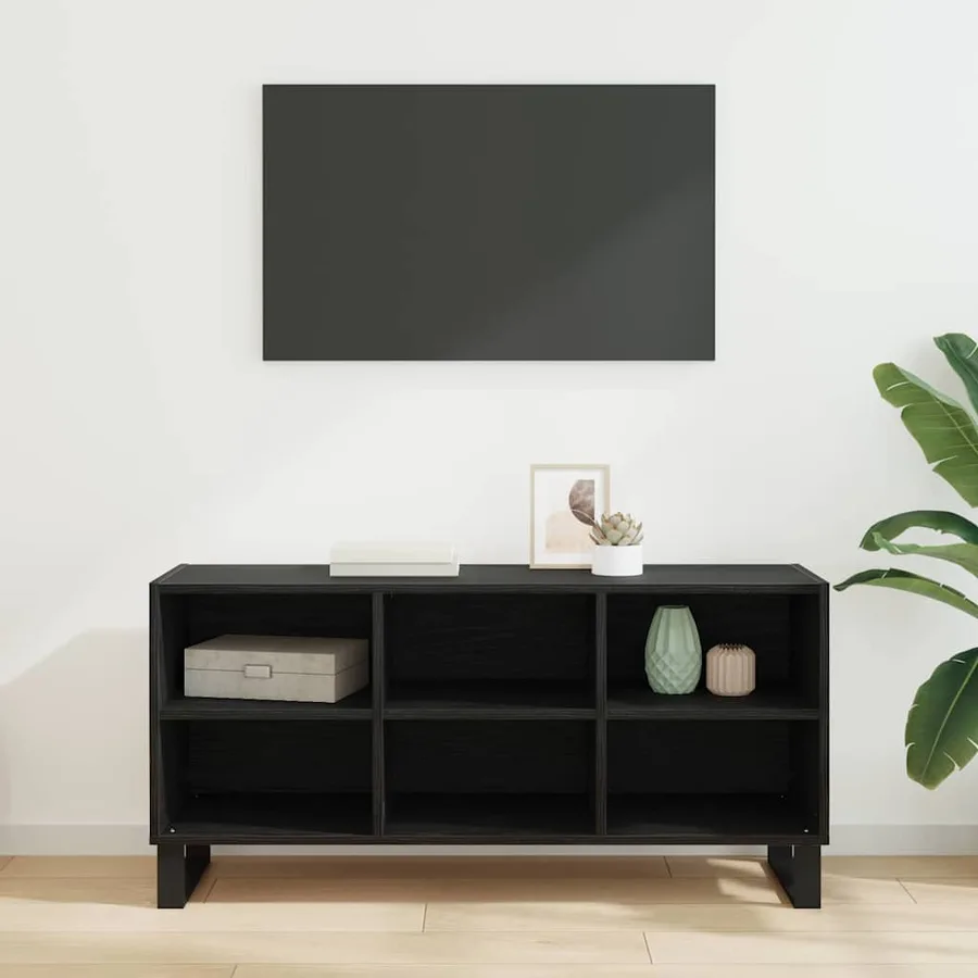 Meuble TV Chêne noir 103,5 x 30 x 50 cm Bois d'ingénierie - 4