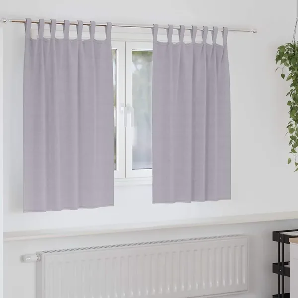 Rideaux occultants avec anneaux 2 pcs Gris métal 140 x 140 cm