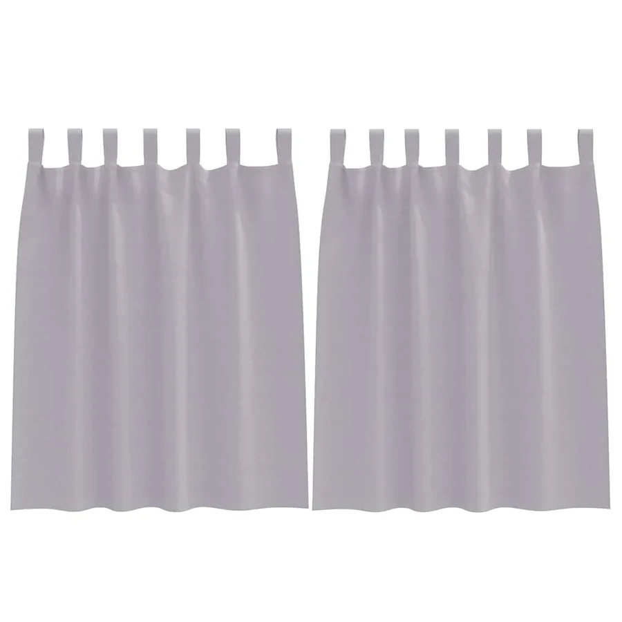Rideaux occultants avec anneaux 2 pcs Gris métal 140 x 140 cm - 2
