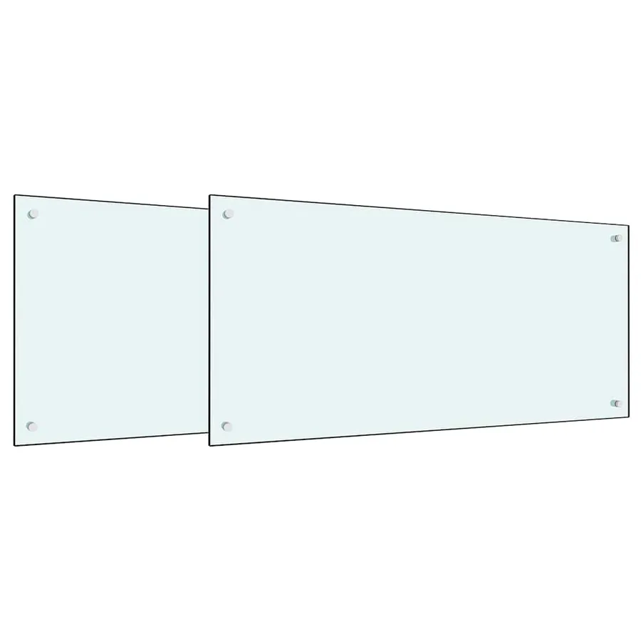 Crédence de cuisine 2 pcs Blanc 100 x 50 cm verre trempé - 2