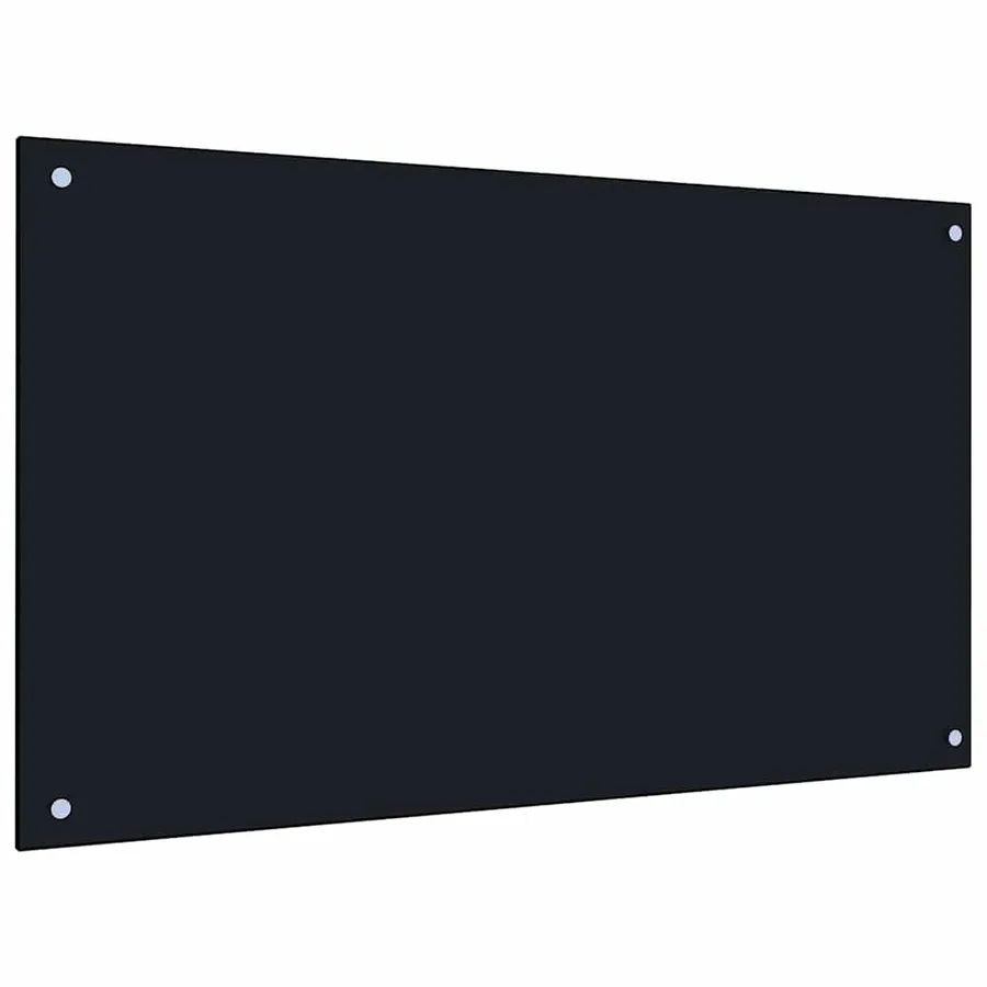Crédence de cuisine 2 pcs Noir 100 x 60 cm verre trempé - 3