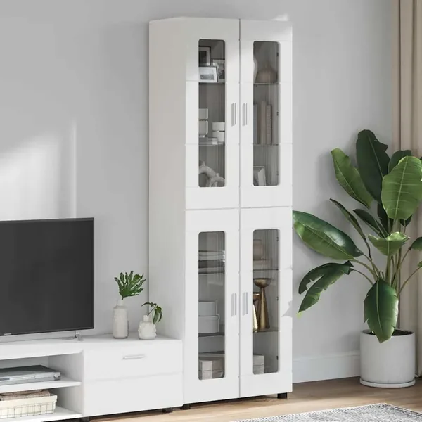 Haut Armoire FLORIN Blanc 60 x 35 x 182 cm Bois d'ingénierie