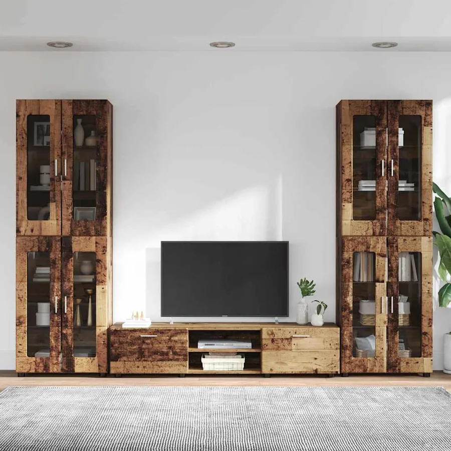 Ensemble meuble TV FLORIN 3 pcs Bois ancien Bois d'ingénierie - 4