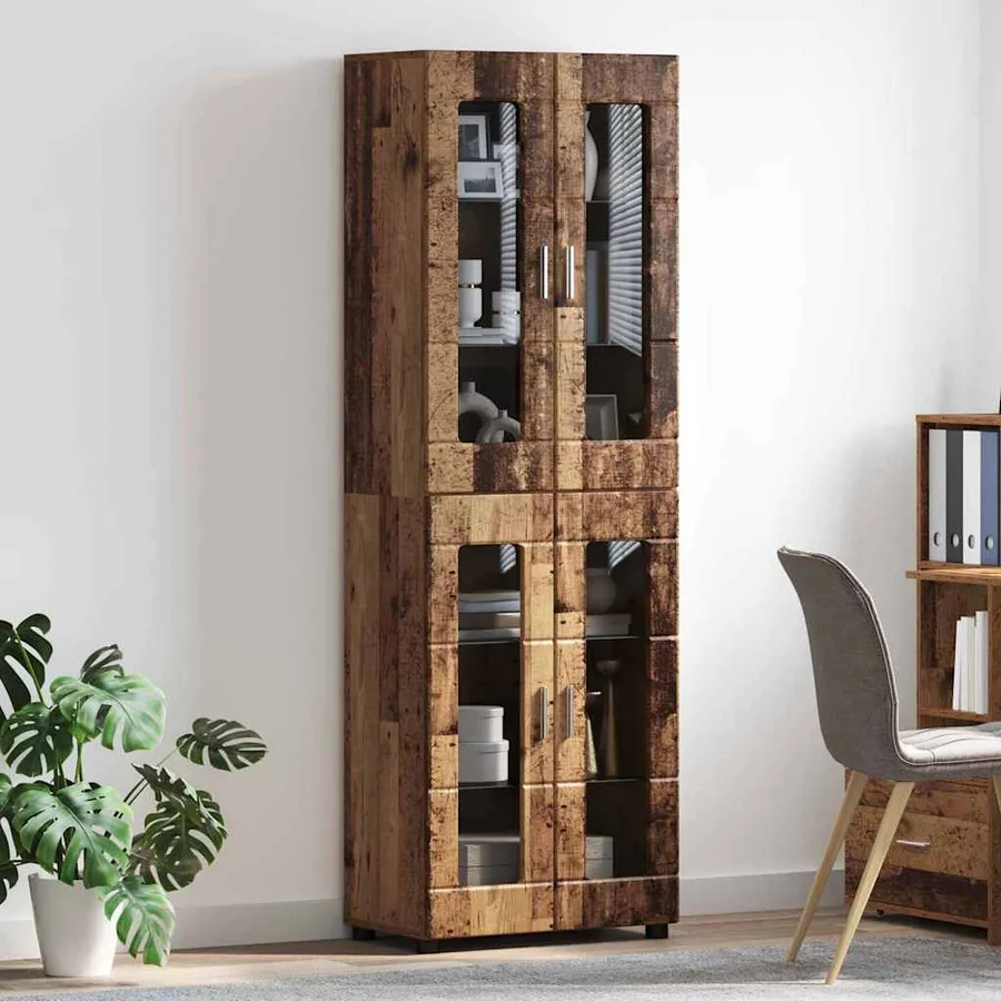 Haut Armoire avec étagère FLORIN Bois ancien 60 x 35 x 182 cm - 4