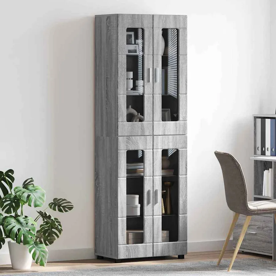 Haut Armoire avec étagère FLORIN Gris Sonoma 60 x 35 x 182 cm - 4