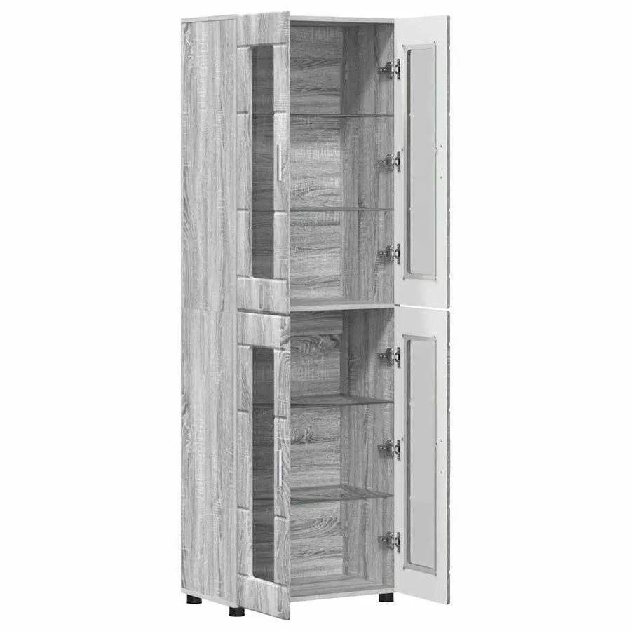 Haut Armoire avec étagère FLORIN Gris Sonoma 60 x 35 x 182 cm - 5