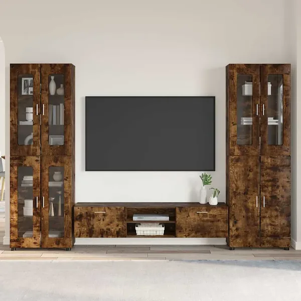 Ensemble meuble TV FLORIN 3 pcs Chêne fumé Bois d'ingénierie