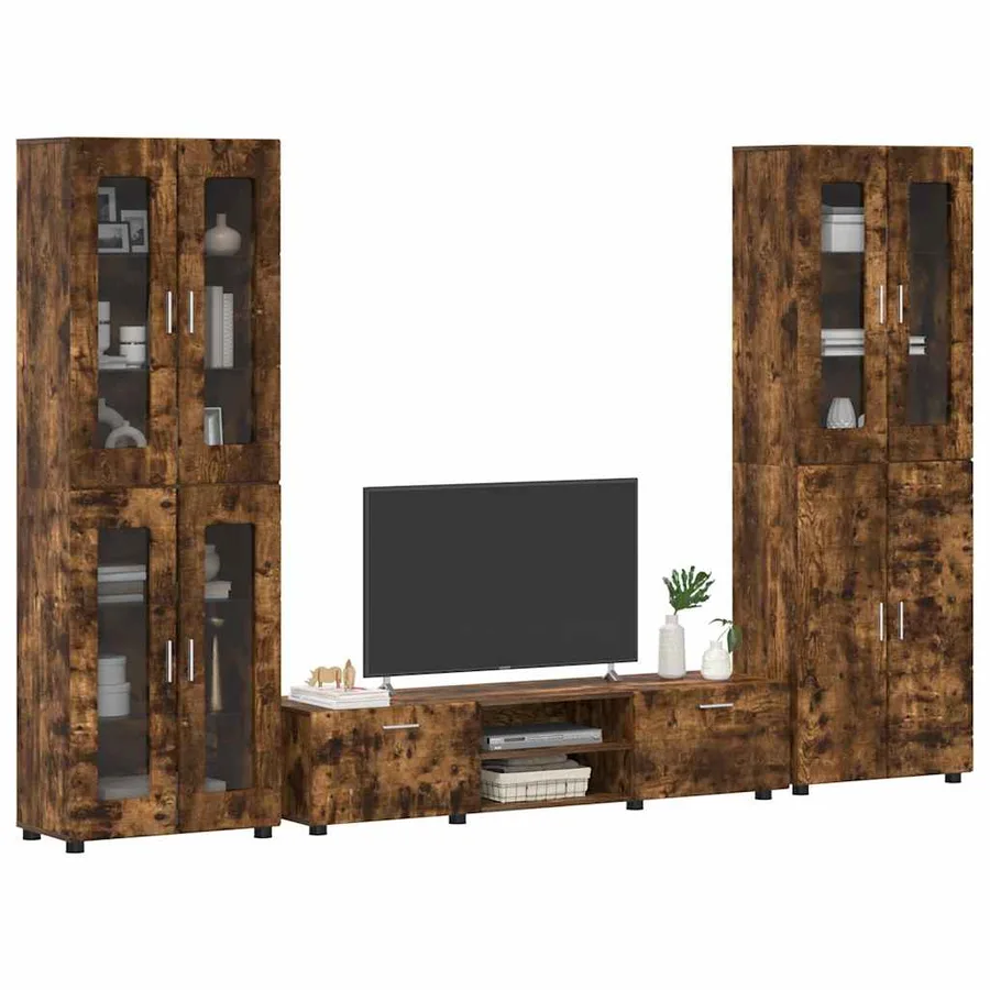 Ensemble meuble TV FLORIN 3 pcs Chêne fumé Bois d'ingénierie - 3