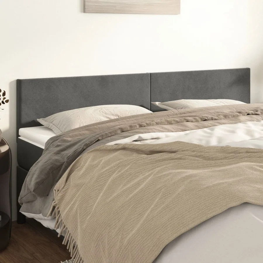 Têtes de lit Gris foncé 180x5x78/88 cm Velours