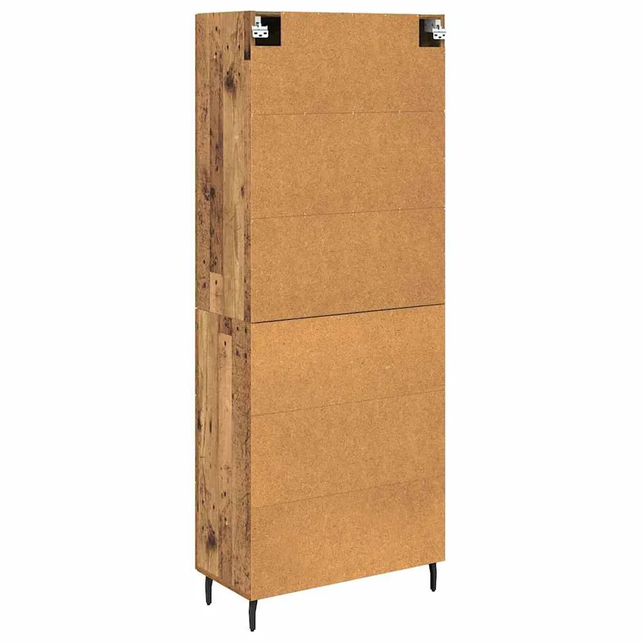 Haut Armoire avec tiroir 2 pcs Bois ancien Bois d'ingénierie - 10
