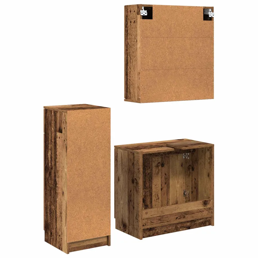 Ensemble de mobilier de salle de bain 3 pcs Bois ancien - 8