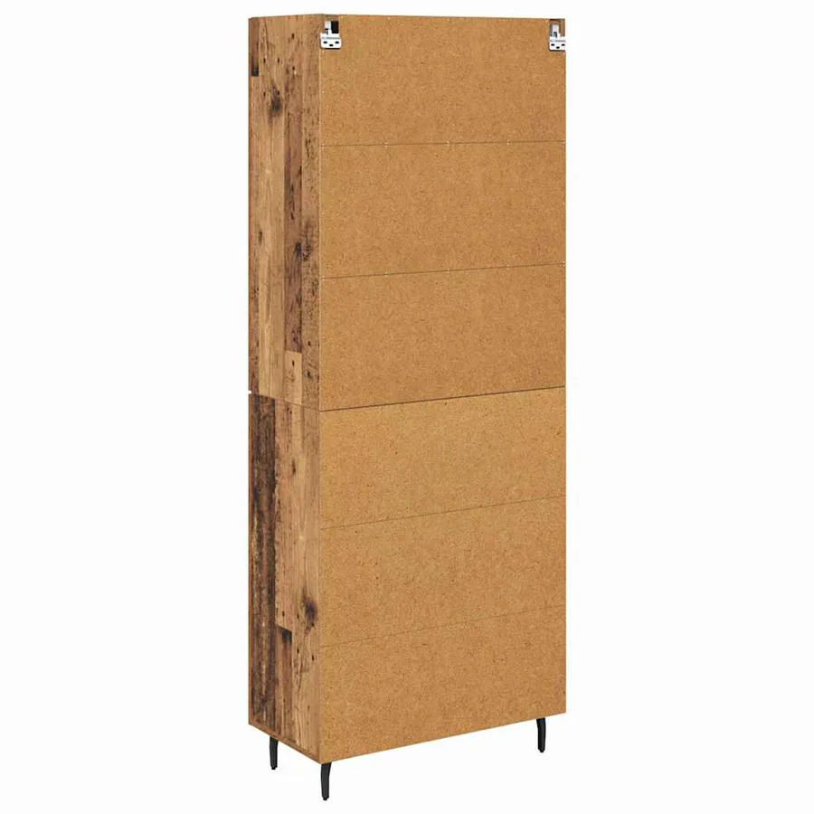 Haut Armoire 2 pcs Bois Ancien Bois d'ingénierie - 8