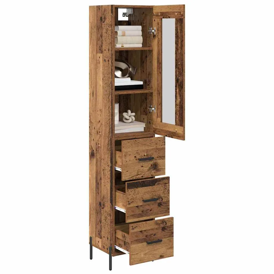 Haut Armoire Bois Ancien 34,5 x 34 x 180 cm Bois d'ingénierie - 3