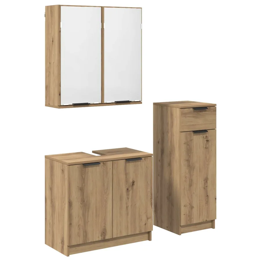 Ensemble de mobilier de salle de bain 3 pc Chêne artisanal - 2