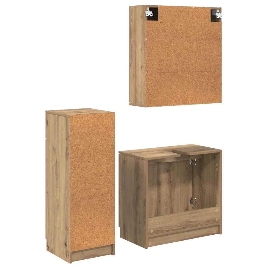 Ensemble de mobilier de salle de bain 3 pc Chêne artisanal - 8