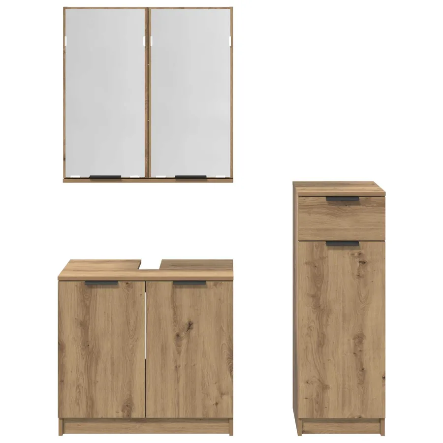 Ensemble de mobilier de salle de bain 3 pc Chêne artisanal - 9
