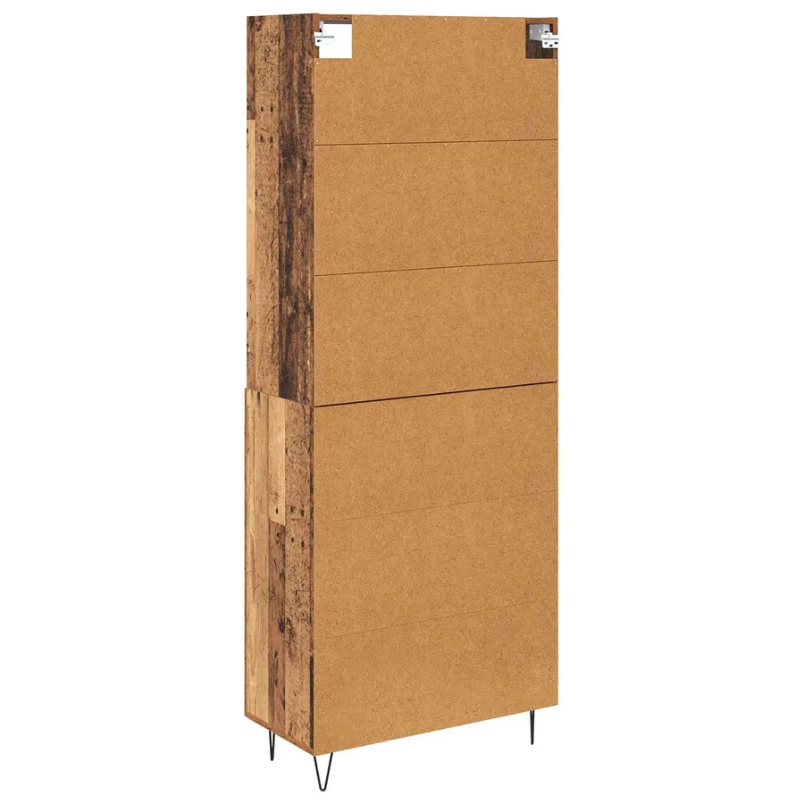 Haut Armoire 2 pcs Bois ancien Bois d'ingénierie - 10
