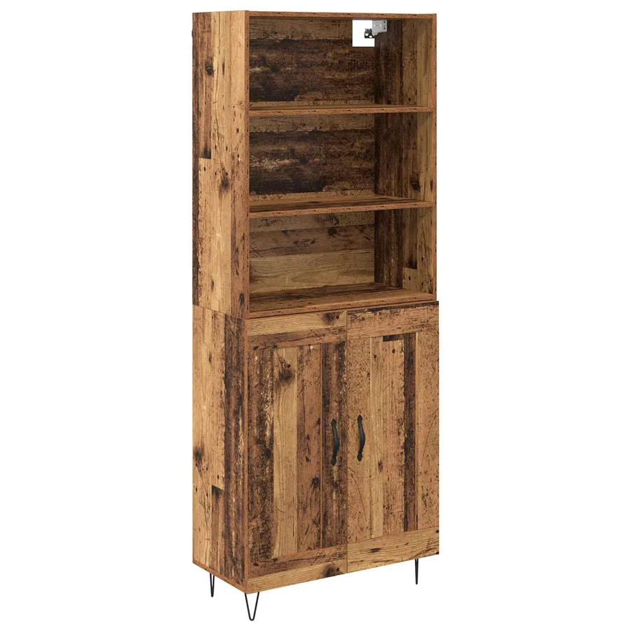 Haut Armoire 2 pcs Bois ancien Bois d'ingénierie - 2