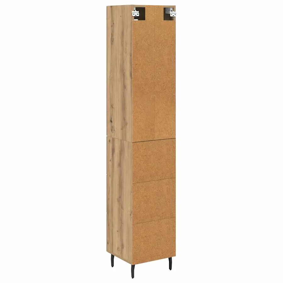 Haut Armoire avec tiroir Chêne artisanal 34,5 x 34 x 180 cm - 10