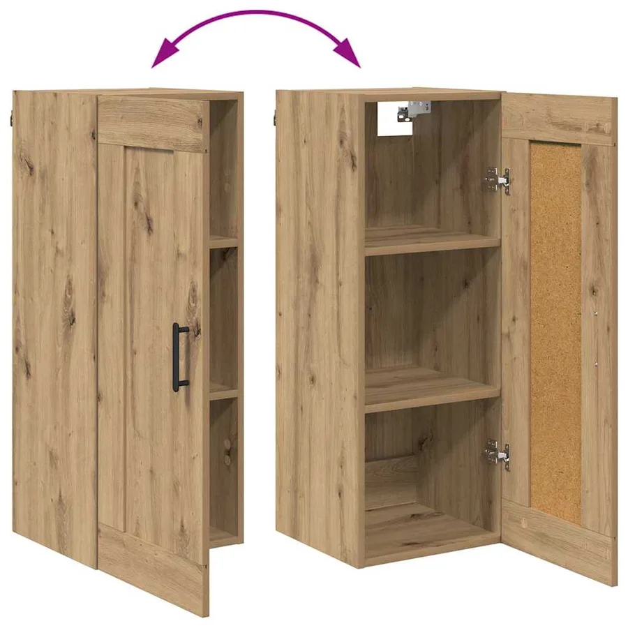 Haut Armoire avec tiroir Chêne artisanal 34,5 x 34 x 180 cm - 13