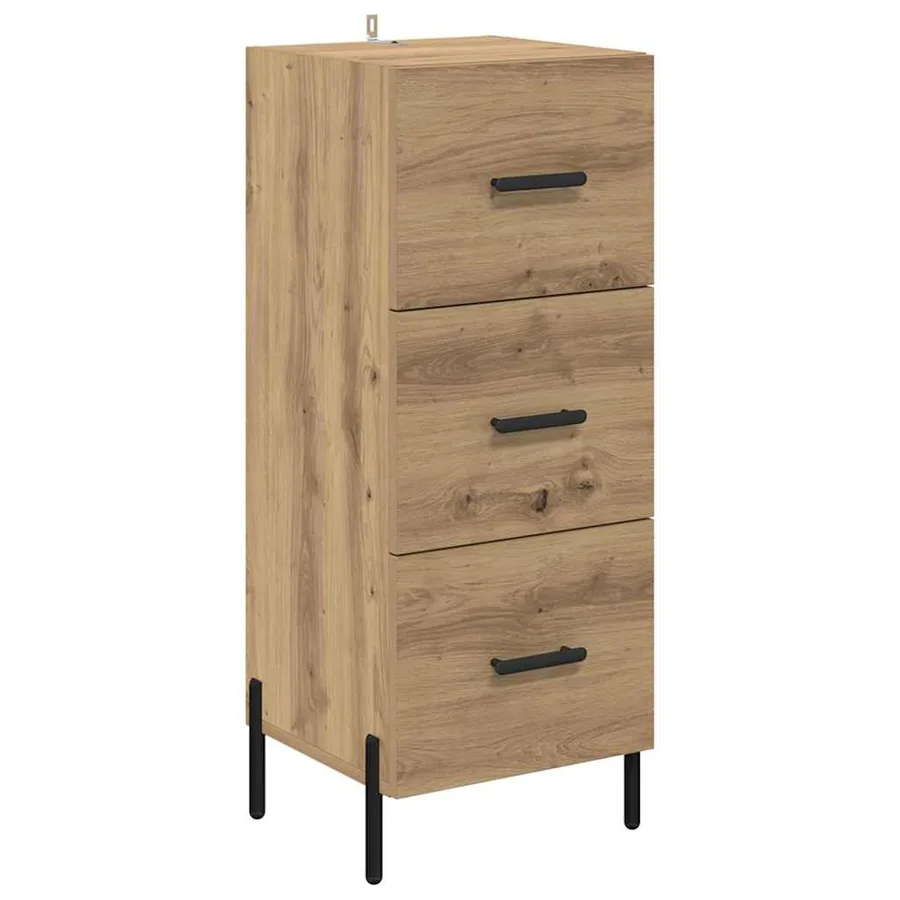 Haut Armoire avec tiroir Chêne artisanal 34,5 x 34 x 180 cm - 7