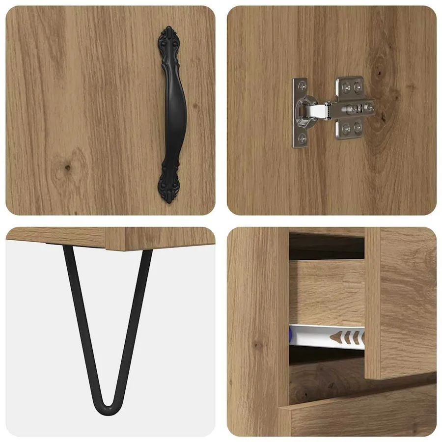 Haut Armoire 2 pcs Chêne artisanal 69,5 x 34 x 180 cm - 11