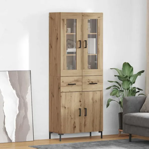 Haut Armoire 2 pcs Chêne artisanal 69,5 x 34 x 180 cm