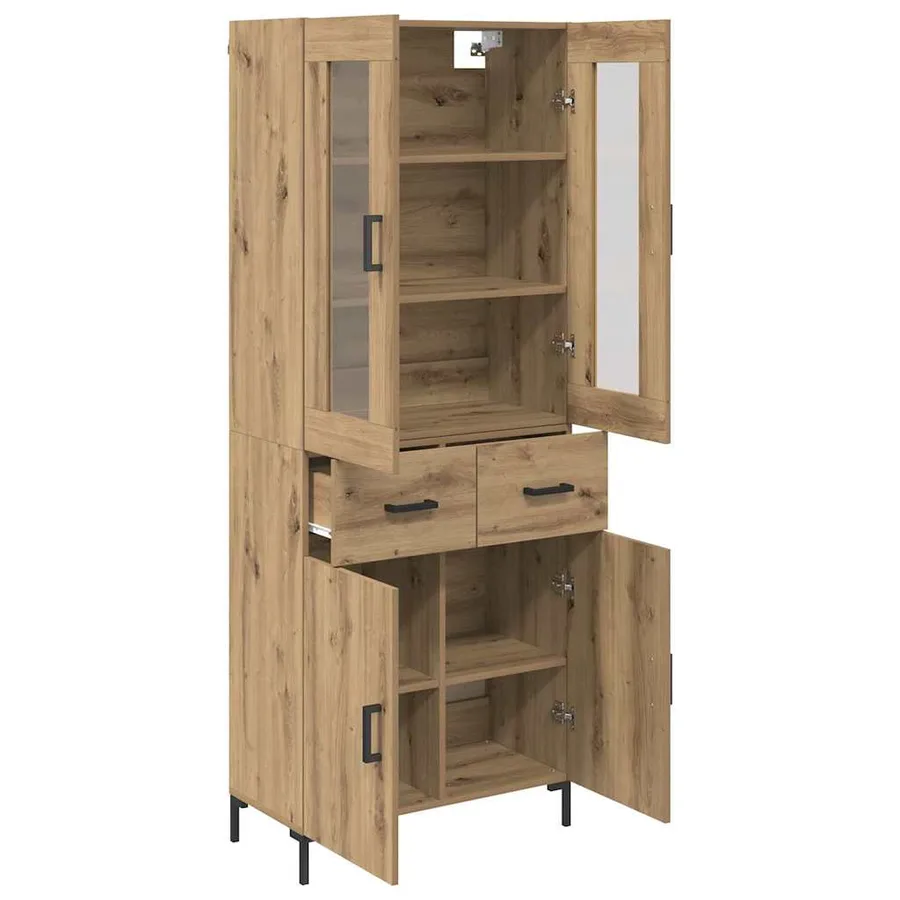 Haut Armoire 2 pcs Chêne artisanal 69,5 x 34 x 180 cm - 5