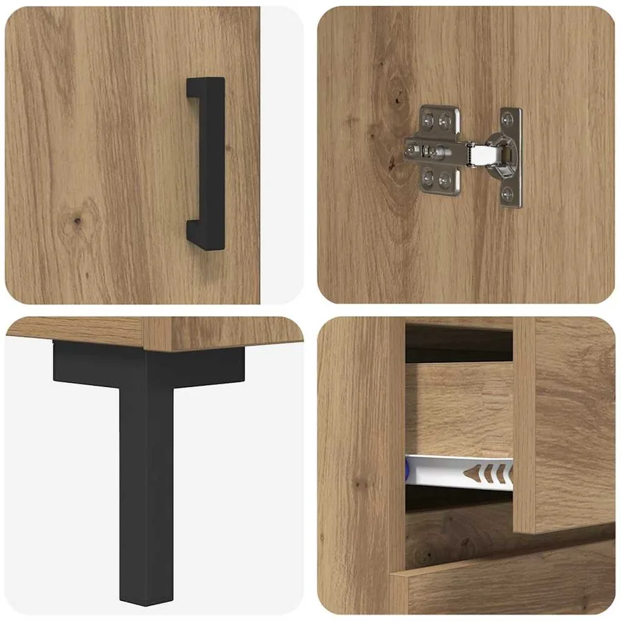 Haut Armoire Chêne artisanal 34,5 x 34 x 180 cm - 11