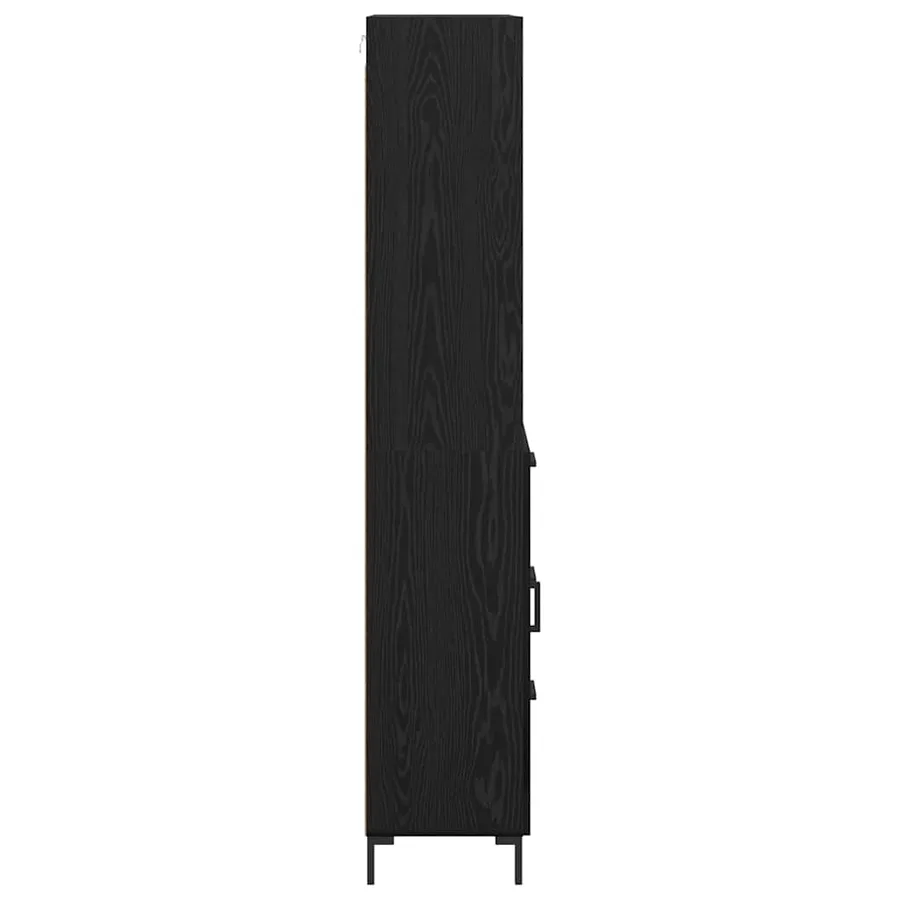 Haut Armoire Chêne noir 69,5 x 34 x 180 cm Bois d'ingénierie - 9