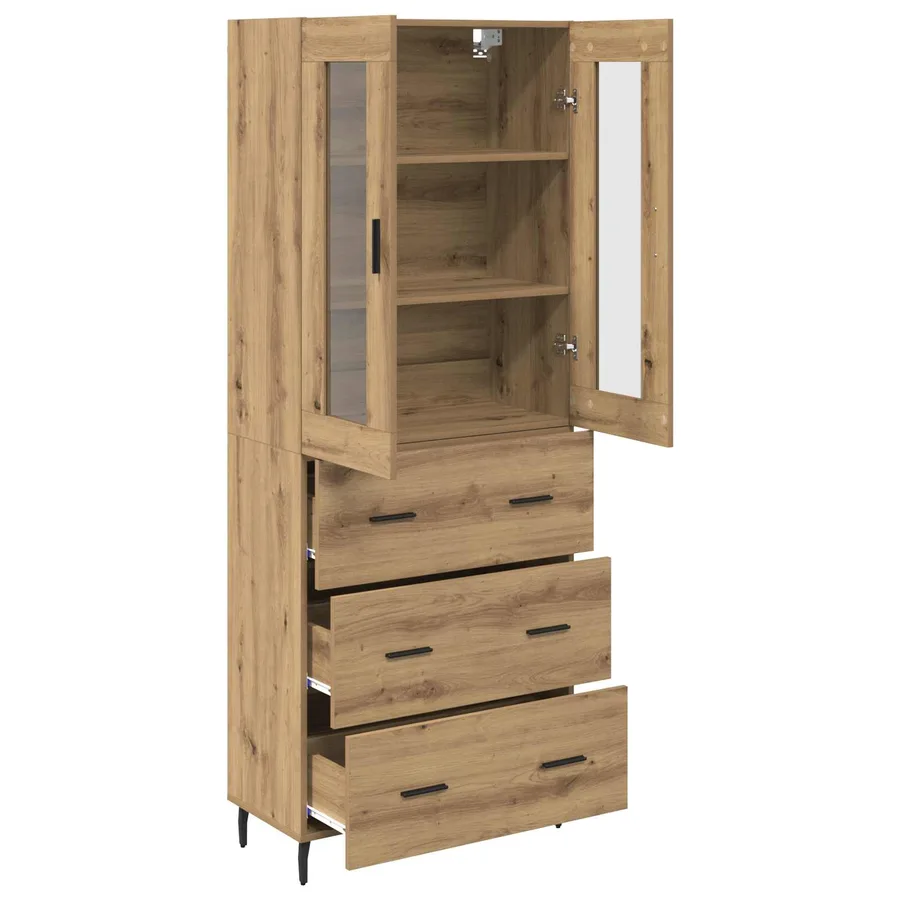 Haut Armoire 2 pcs Chêne artisanal 69,5 x 34 x 180 cm - 5