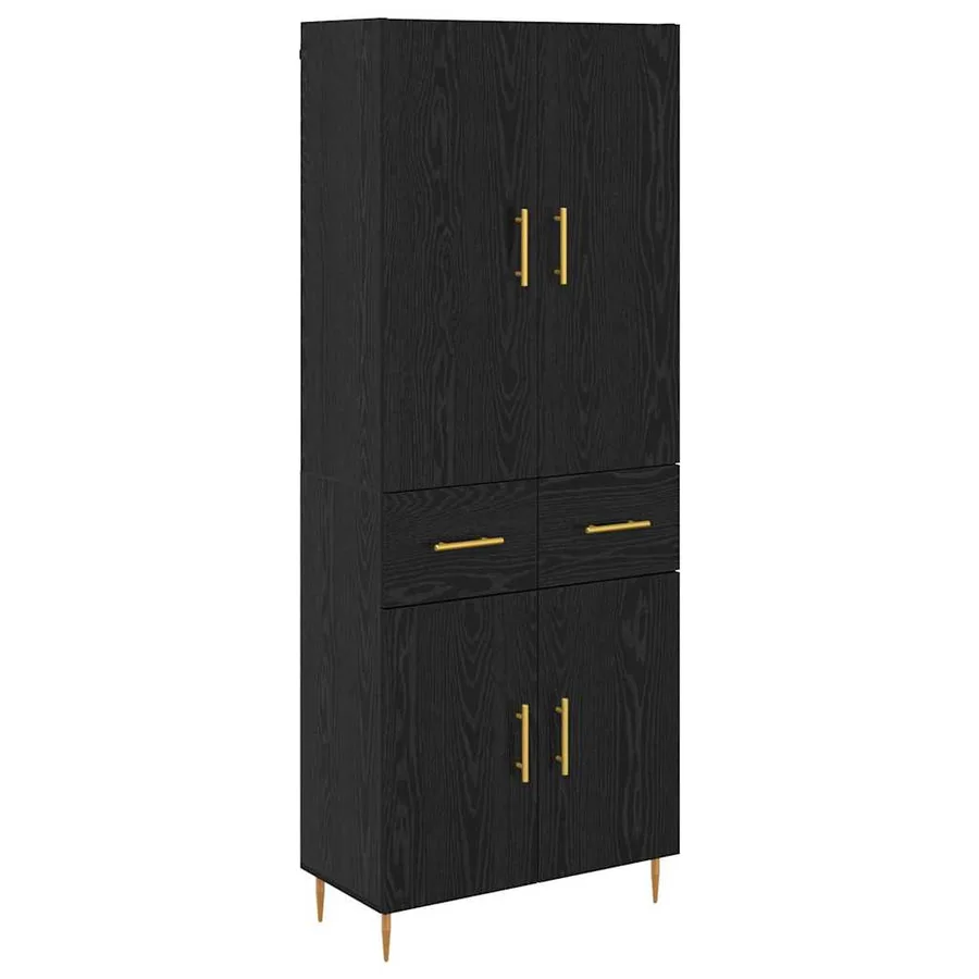 Haut Armoire Chêne noir 69,5 x 34 x 180 cm Bois d'ingénierie - 2