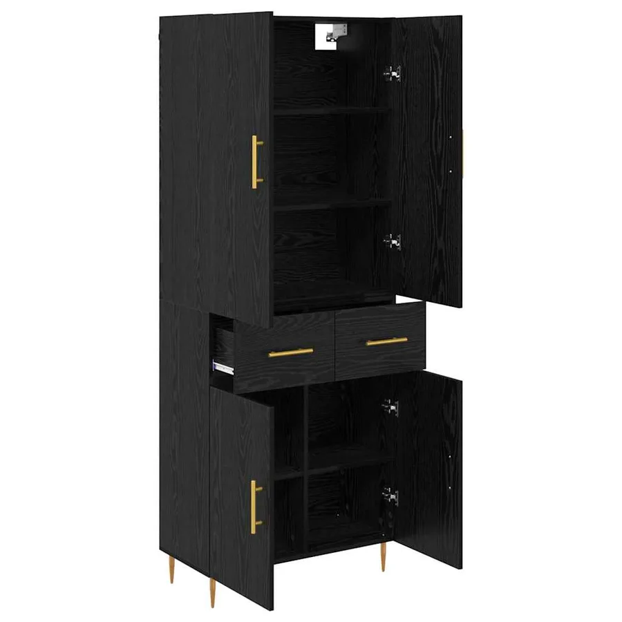 Haut Armoire Chêne noir 69,5 x 34 x 180 cm Bois d'ingénierie - 5
