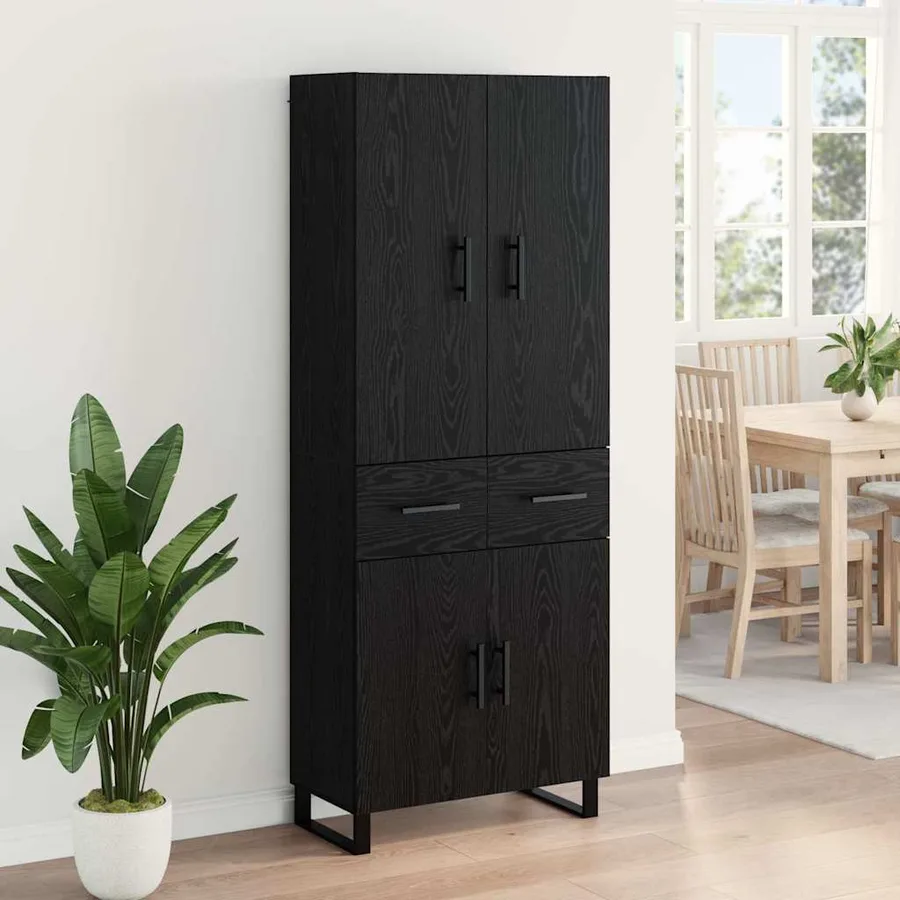 Haut Armoire avec tiroir 2 pcs Chêne noir 69,5 x 34 x 180 cm - 4