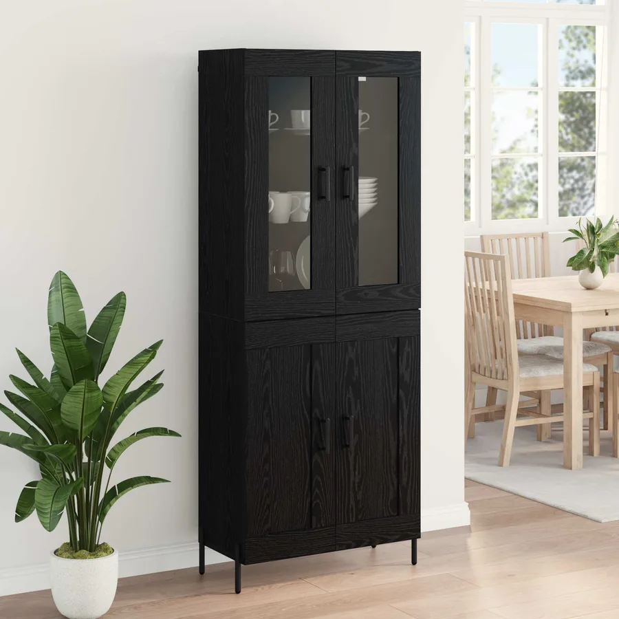 Haut Armoire Chêne noir 69,5 x 34 x 180 cm Bois d'ingénierie - 4