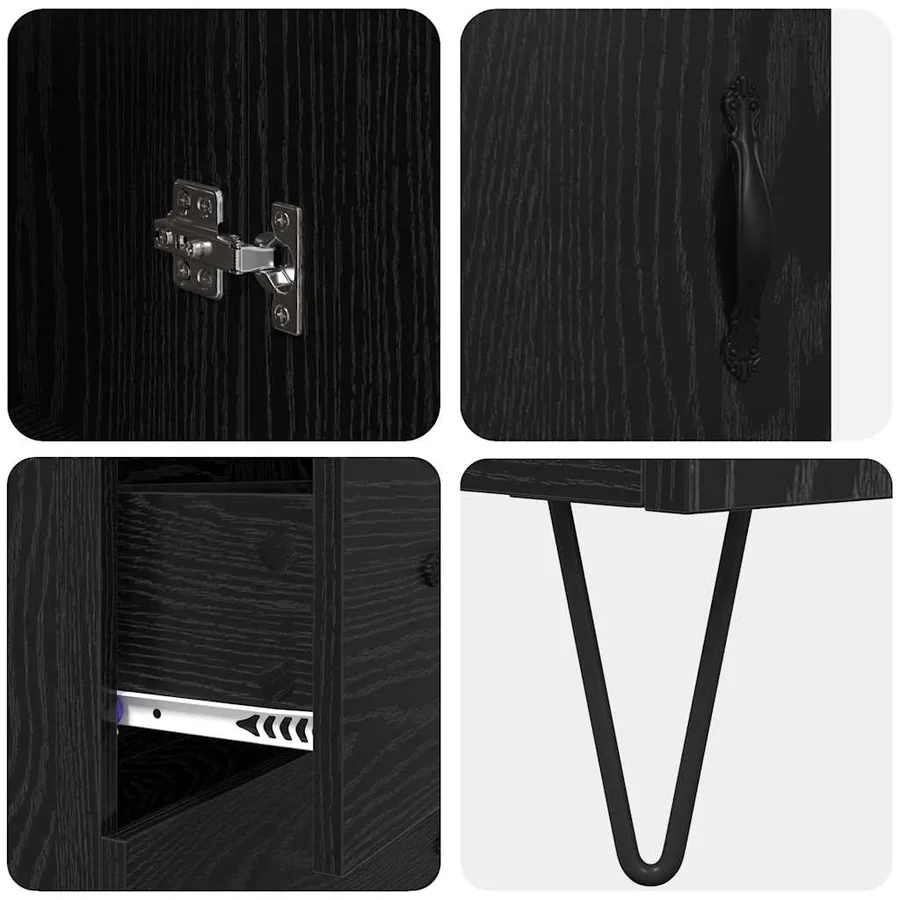 Haut Armoire Chêne noir 34,5 x 34 x 90 cm Bois d'ingénierie - 11