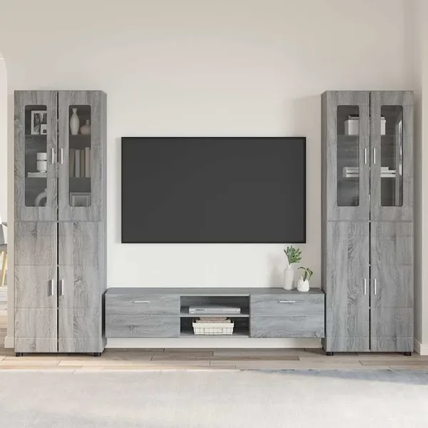 Ensemble meuble TV FLORIN 3 pcs Gris Sonoma Bois d'ingénierie