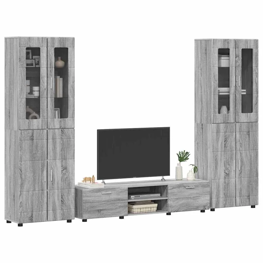 Ensemble meuble TV FLORIN 3 pcs Gris Sonoma Bois d'ingénierie - 3